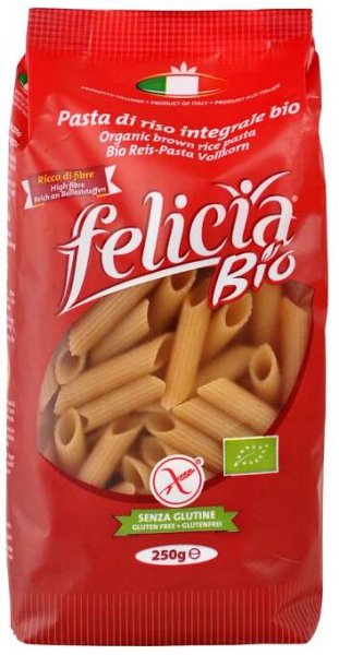 Těstoviny penne z hnědé rýže bezlepkové 250 g BIO FELICIA