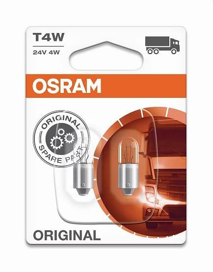 Žárovka Osram T4W 24V 4W BA9s Original 2ks