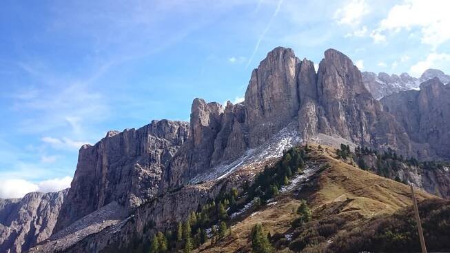 Monte Zoncolan, Tre Cime & sedla Giau, Falzarego, Gardena, Sella a Pordoi – Hory z dálky