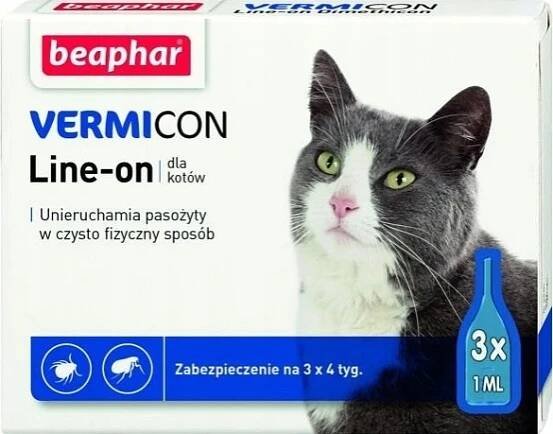 Beaphar Vermicon Line On kočka kapky proti blechám a klíšťatům 3 x 1ml