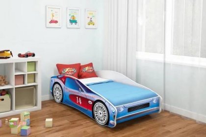 Dětská postel V Auto Modrá. Bambulin.cz - hračky, potřeby a vybavení pro děti