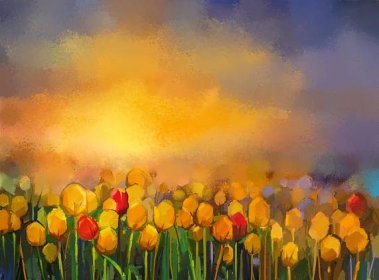 Malba - Žluté tulipány