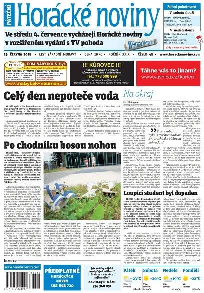 Časopis Horácké Noviny Pátek 29.6.2018 č. 048