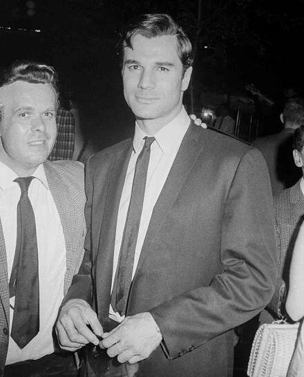 George Maharis with a friend; circa 1970; New York