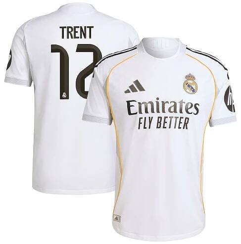 Real Madrid adidas Home Authentic Shirt 2025-26 with Trent 12 printing
