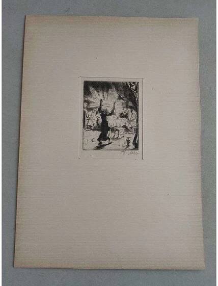 Adolf Alex Jelínek (1890 - 1957) - Svatý Prokop - lept, grafika, signováno