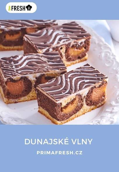 there are four pieces of cake on the plate with chocolate frosting and swirls
