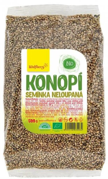 Konopné semínko neloupané BIO 500 g Wolfberry