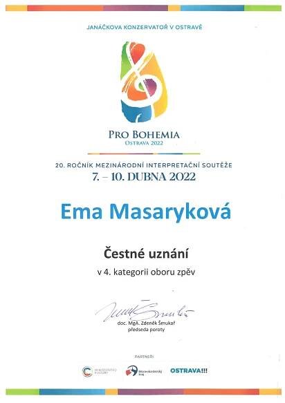 GRATULACE K ÚSPĚCHU V SOUTĚŽI - Konzervatoř Evangelické akademie