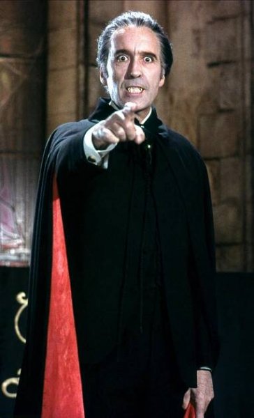Christopher Lee as Dracula.