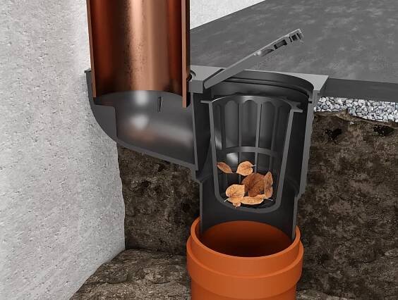 Chuděj Lapač střešních splavenin KV 160 DN150 černá 160 mm