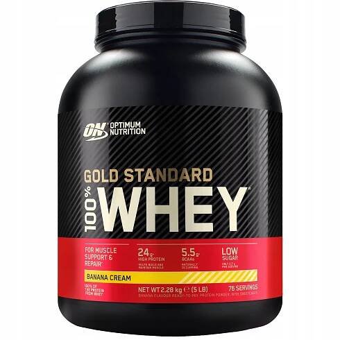 OPTIMUM WHEY GOLD STANDARD 100% 2280 g WPC WPI WPH Doplněk Stravy g Banán