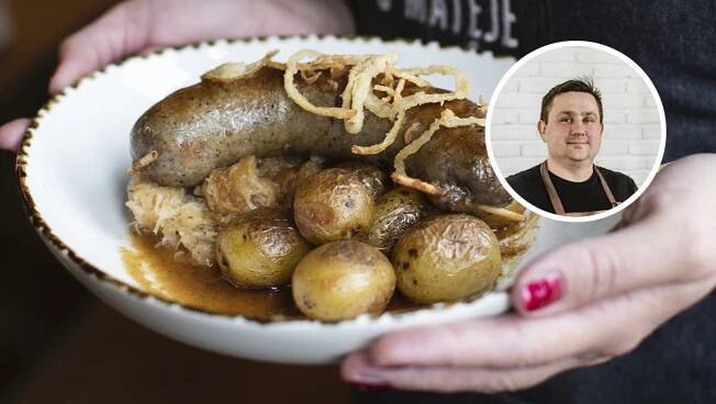 Vepřová jitrnice se zelím a bramborami grenaille podle Jana Punčocháře