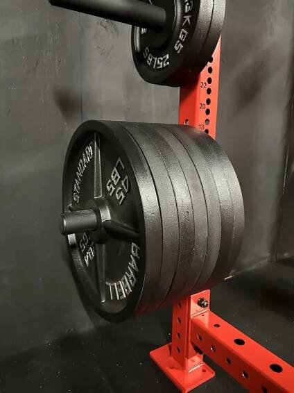 home gym old school iron plates
