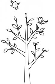 Jarní strom omalovánka