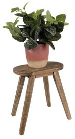 Hnědý dekorační květinový dřevěný oválný stolek - 30*16*32 cm - Clayre & Eef - 6H2206 - LaHome.cz