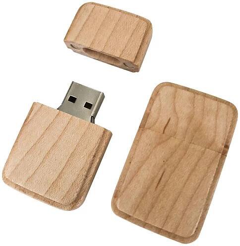 Rectangular Maple USB Flash Drive USB-4020-A