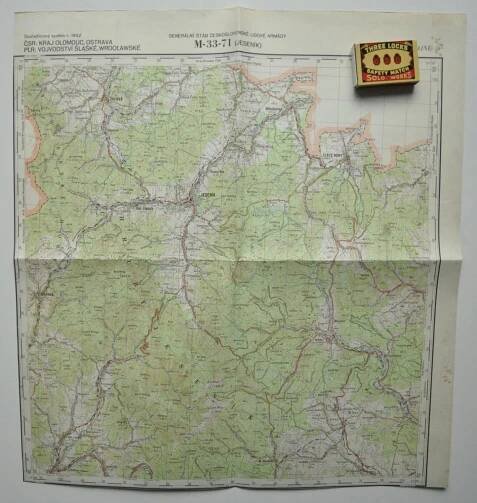 JESENÍK VRBNO ZLATÉ HORY ŽULOVÁ BRANNÁ REJVÍZ - MAPA GEN. ŠTÁBU - 1958 ...