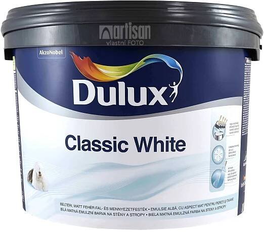DULUX Classic White - akrylátová malířská barva do interiéru 10 l Bílá