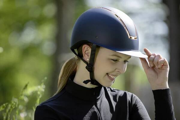 Helma jezdecká Lady Shield HKM, hnědá/růžová zlatá