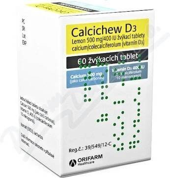 CALCICHEW D3 POR 500MG/200IU TBL MND 60