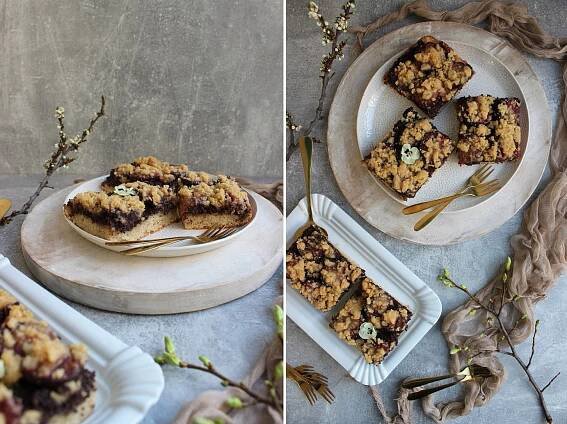 Delicious blog: Drobenkový koláč s mákem a švestkami