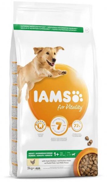 IAMS Granule pro psy ADULT 1+ LARGE s čerstvým kuřecím 3 kg