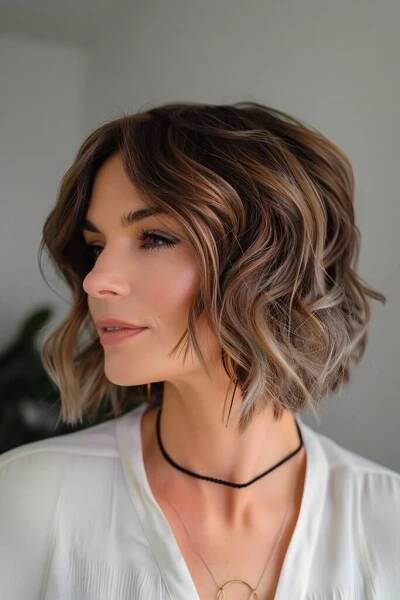 Layered Bob with Loose Waves