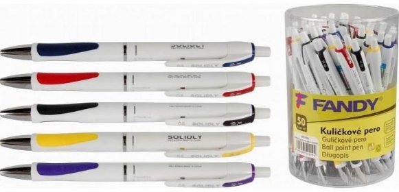 Kuličkové pero Solidly White mix barev - Papírnictví dekorace