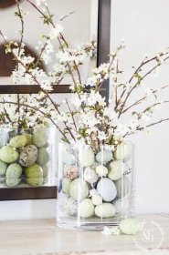 EASTER IN BLOOM TABLESCAPE - StoneGable Spring Easter Decor, Spring Home Decor, Simple Easter Decor, Spring Table Decor, Easter Dining Room Table Decor, Natural Easter Decor, Spring Bunny, Fall Table, Diy Ostern