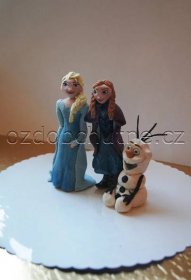 marcipánové figurky Anna, Elsa a Olaf z Ledového království