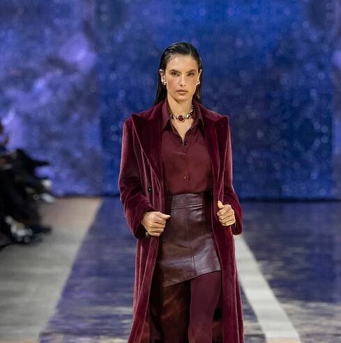 Marc Cain's AW25 Show Was Proof That Coloured Tights, Faux Fur And Burgundy Are Here To Stay