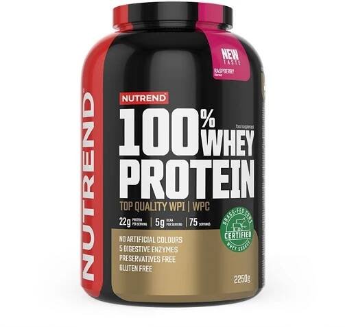 NUTREND 100% Whey Protein 2250 g JAHODA - Protein