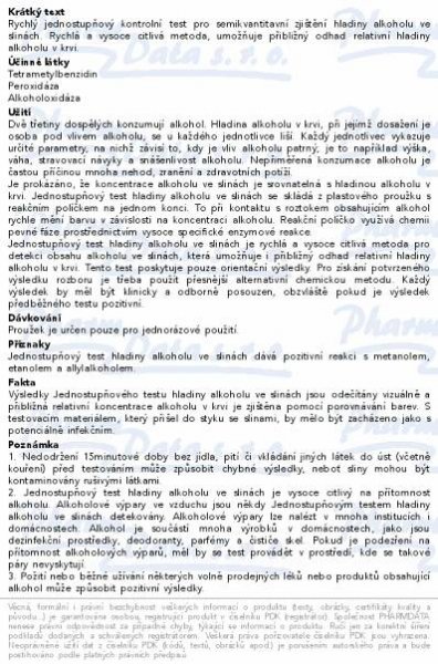 Alkohol test ze slin 5ks - Lékárna Krupská