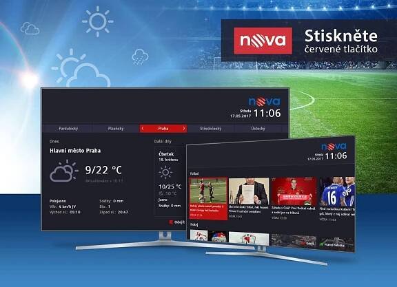 Novinky v HbbTV televize Nova: Od soboty mohou diváci použít modré tlačítko. K čemu slouží?