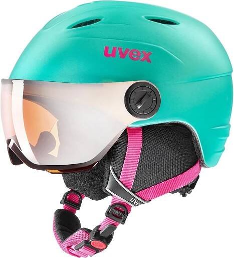 Dětská lyžařská helma Uvex Junior visor pro - mint mat