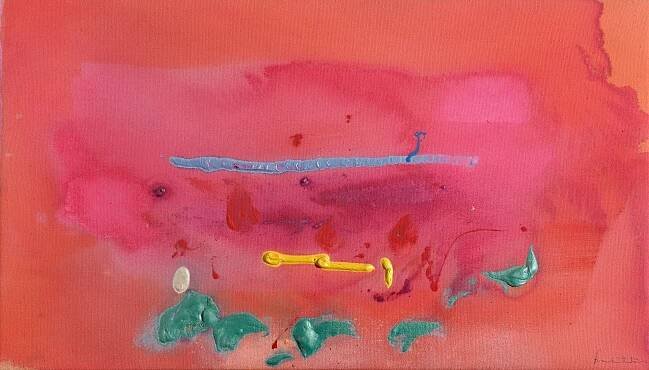 Thumbnail - Helen Frankenthaler, Covent Garden Study: Final Maquette for Set, Third Movement, Royal Ballet Number Three, 1984. Acrylic on canvas, 16 ⅛ × 28 ¾ inches (41 × 73 cm), Kettle’s Yard, University of Cambridge © 2018 Helen Frankenthaler Foundation, Inc./Artists Rights Society (ARS), New York