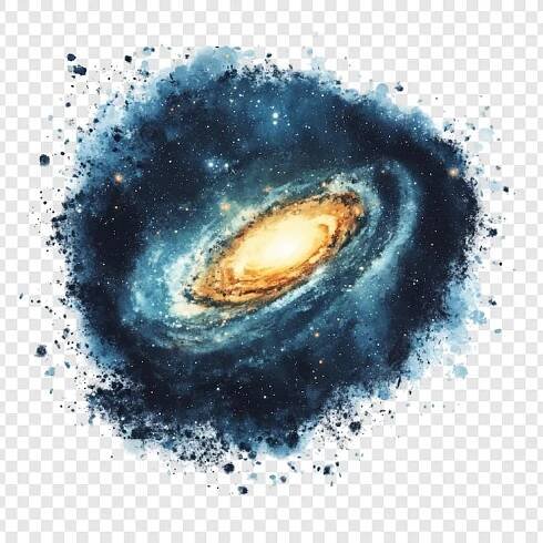 Free PSD cosmic watercolor galaxy a swirling nebula of stars and stardust