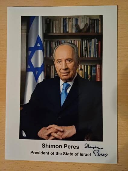 Peres Shimon, politik, fotografie s  autogramem - Ostatní sběratelské předměty