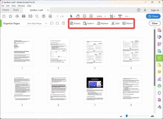 PDF organizer, Adobe Acrobat