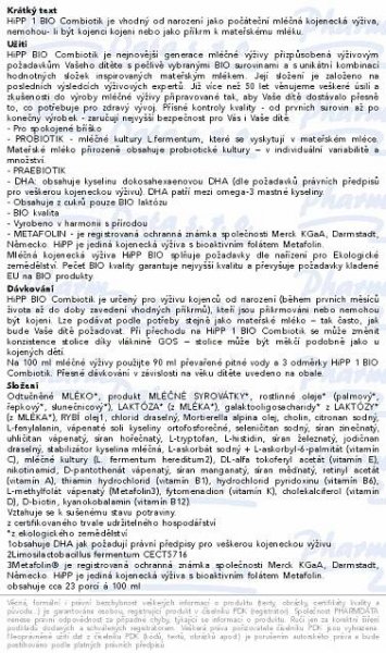HiPP 1 Combiotik kojenecké mléko BIO 300g