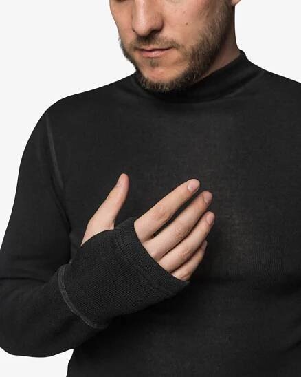Vlněné pánské triko Merino 240 dlouhý rukáv+stojáček