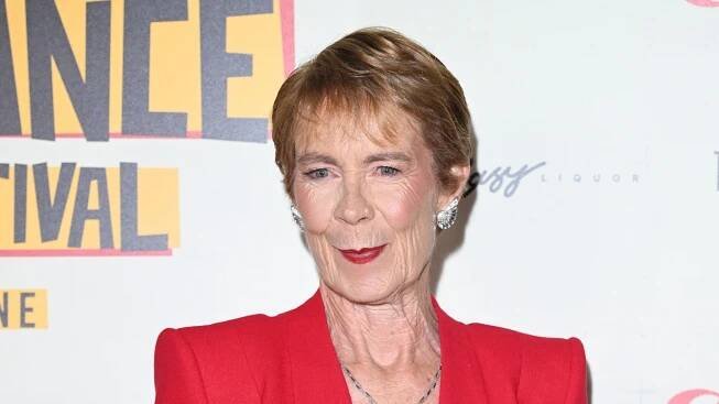 Celia Imrie's polished tailoring is a world away from her Thursday Murder Club character's cosycore style