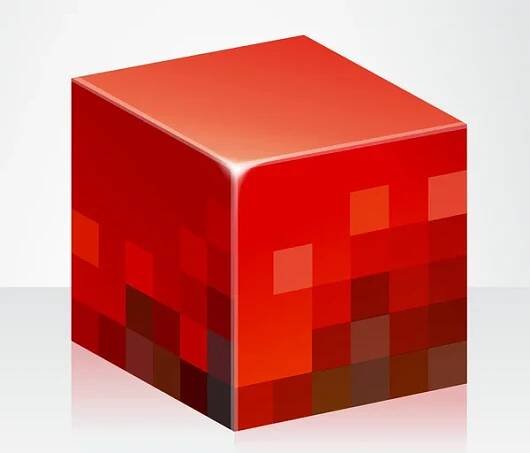Červená 3d kostka — Stock obrázek