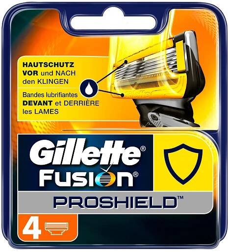 Gillette Fusion ProShield Náhradní břity pro holicí strojek, 4 kusy