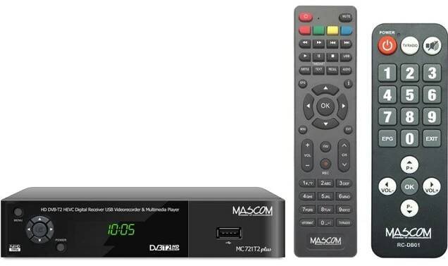 Set-top box Mascom MC721T2 HD PLUS Senior černý