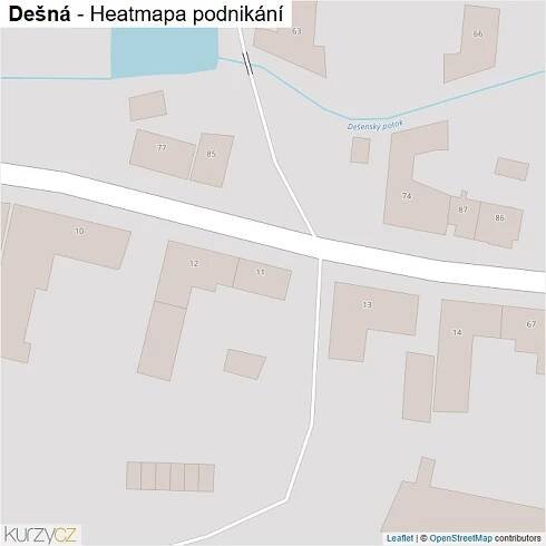 Mapa Dešná - Firmy v obci.