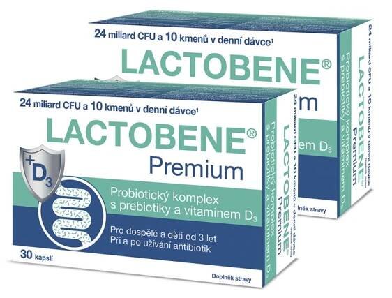 Lactobene Premium probiotika s vitaminem D3 30 kapslí 1+1 ZDARMA