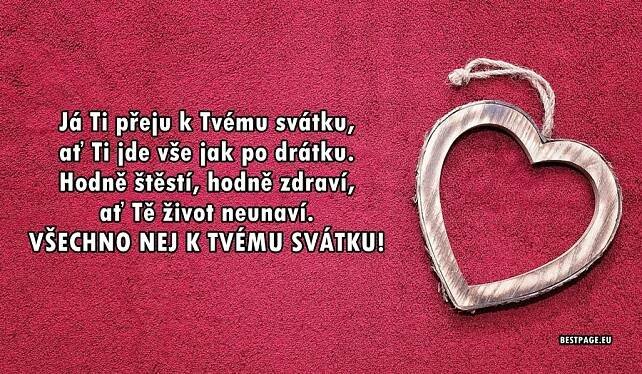 Přání k svátku - text v obrázcích. Krásná přáníčka ke stažení
