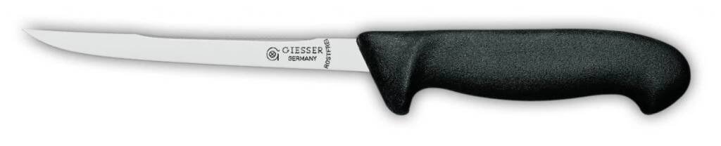 Nůž rybářský univerzální (se škrabkou na šupiny), délka ostří 15 cm, černý, GIESSER